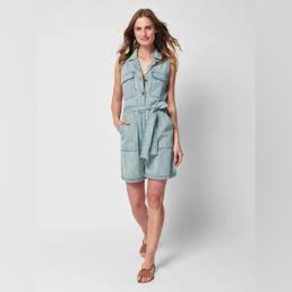 FAHERTY Utility Denim Romper
